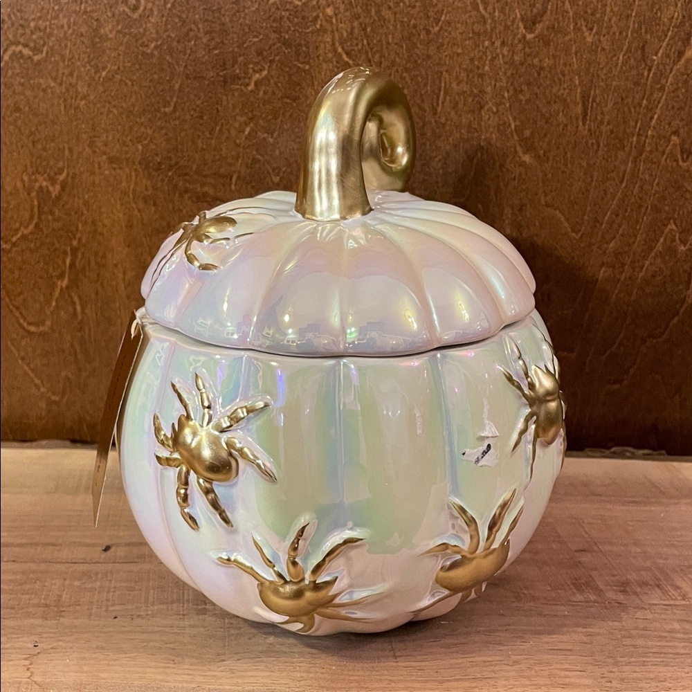 Christian Lacroix Bewitched Pumpkin Candle with Gold Accents